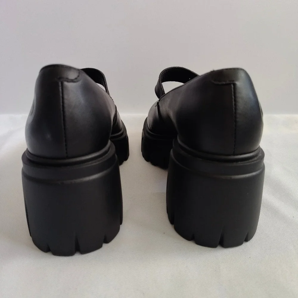 Altercore Margot Black Chunky Platform Mary Janes Lug Sole Vegan Alt Goth 37 / 7
